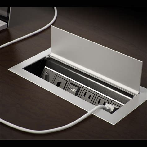 built in desk power and data junction box|Desk Outlets & Grommets, Power And Data At Your Desk.